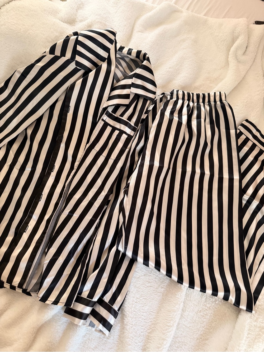 Satin striped pajama set women’s